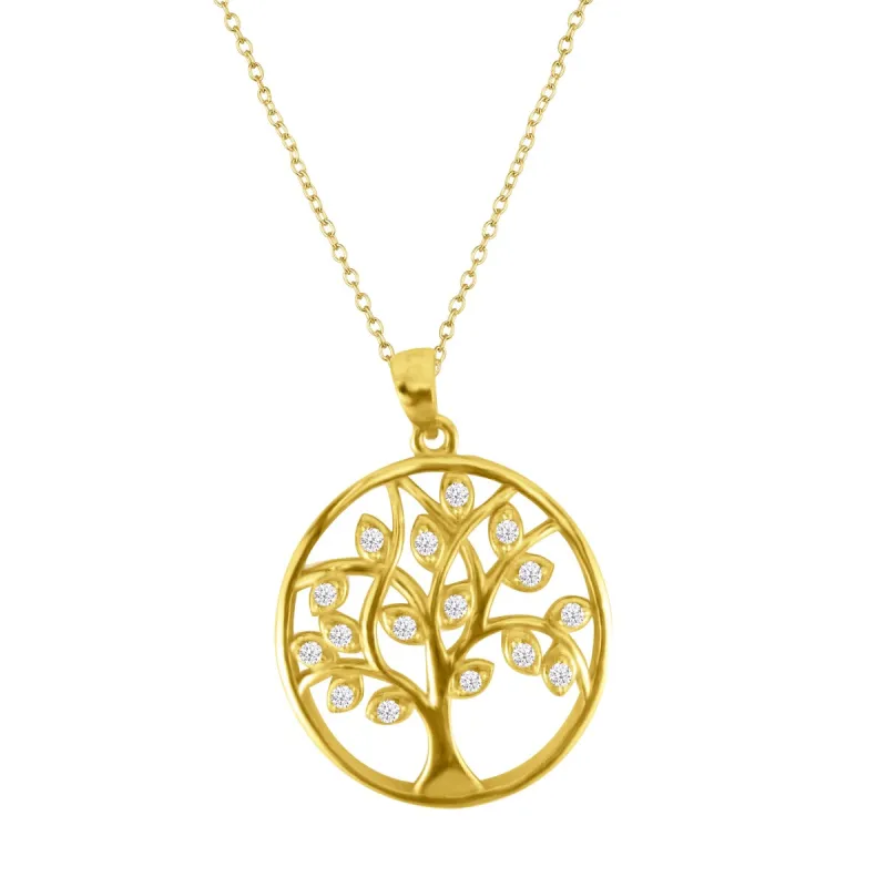Gold Over Sterling Sliver Natural White Topaz Nature Inspired Pendant sold by Zulily