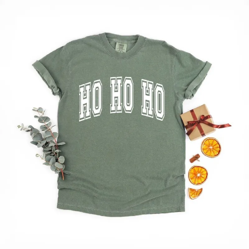 Ho Ho Ho Varsity Thick Outline Garment Dyed Tee sold by Zulily