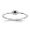 Curata 925 Sterling Silver Rhodium Small Blue and Clear Cubic Zirconia Evil Eye Ring sold by Zulily