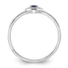 Curata 925 Sterling Silver Rhodium Small Blue and Clear Cubic Zirconia Evil Eye Ring sold by Zulily