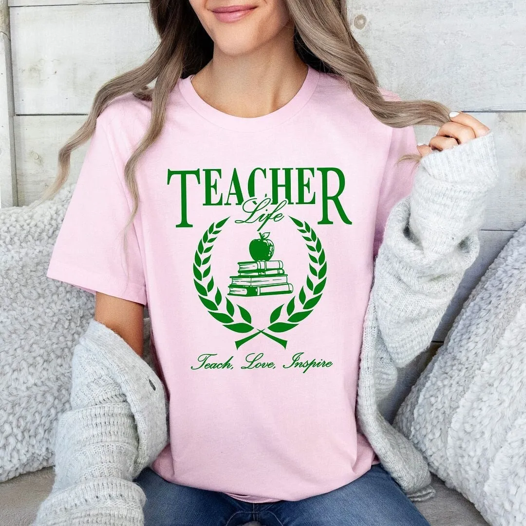 Teacher Life Books Short Sleeve Crewnneck Tee sold by Zulily product image thumbnail 3