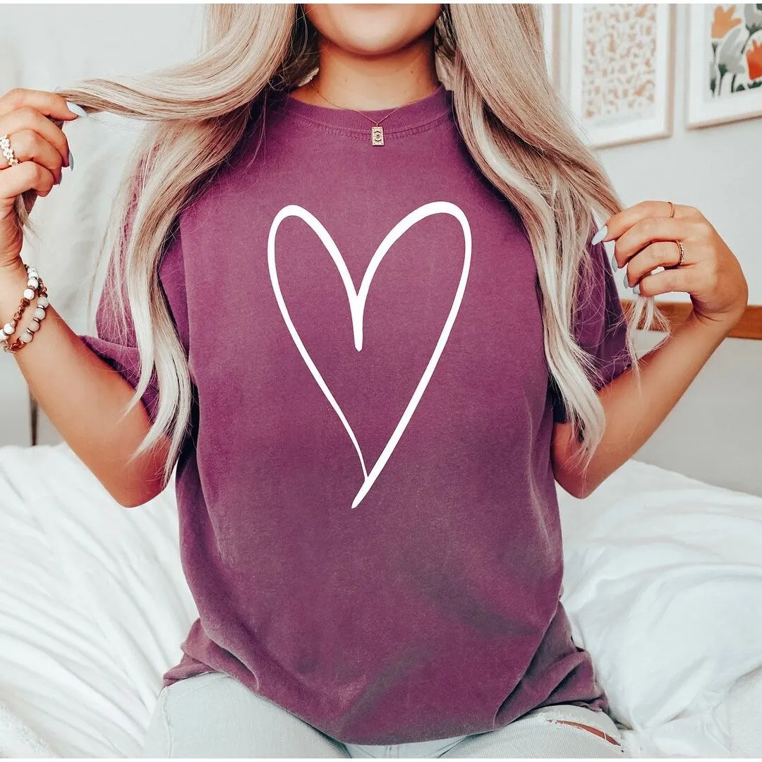 Hand Drawn Heart Garment Dyed Tee sold by Zulily product image thumbnail 2