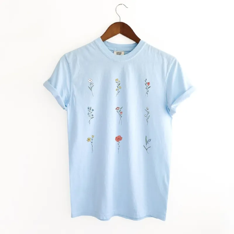 Wildflower Flower Chart Garment Dyed Tee sold by Zulily