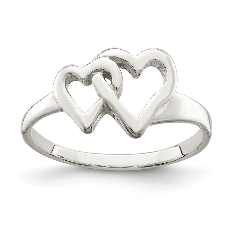 Curata 925 Sterling Silver Polished Intertwining Hearts Ring sold by Zulily
