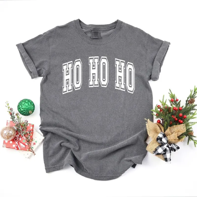 Ho Ho Ho Varsity Thick Outline Garment Dyed Tee sold by Zulily
