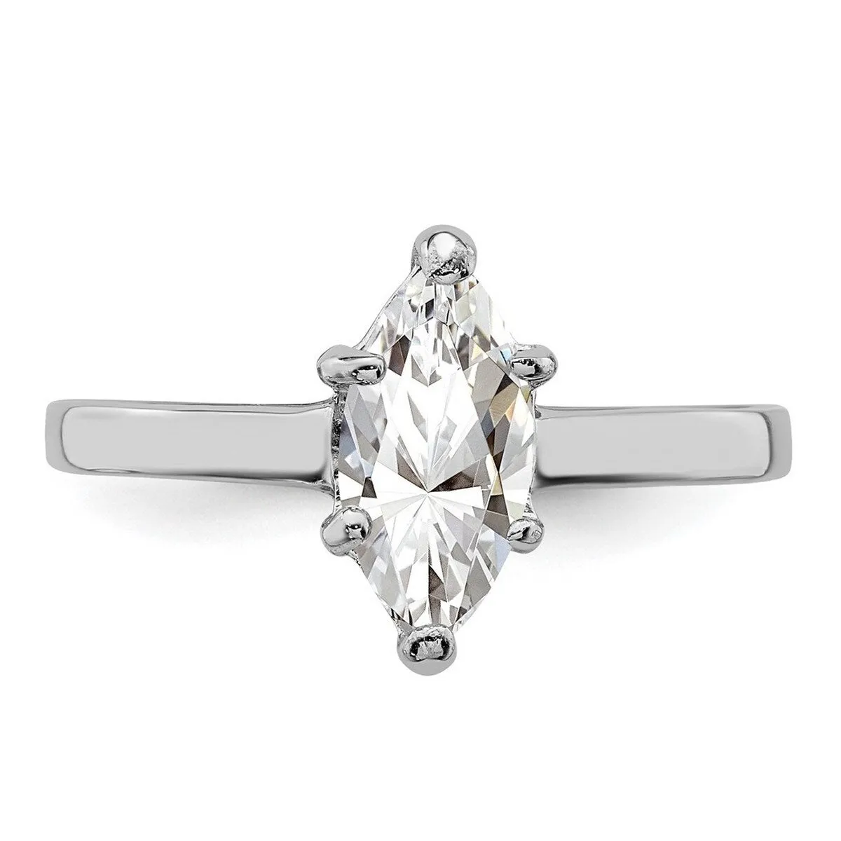 Curata 925 Sterling Silver Solitaire 8X4mm Marquise Cubic Zirconia Ring sold by Zulily product image thumbnail 5