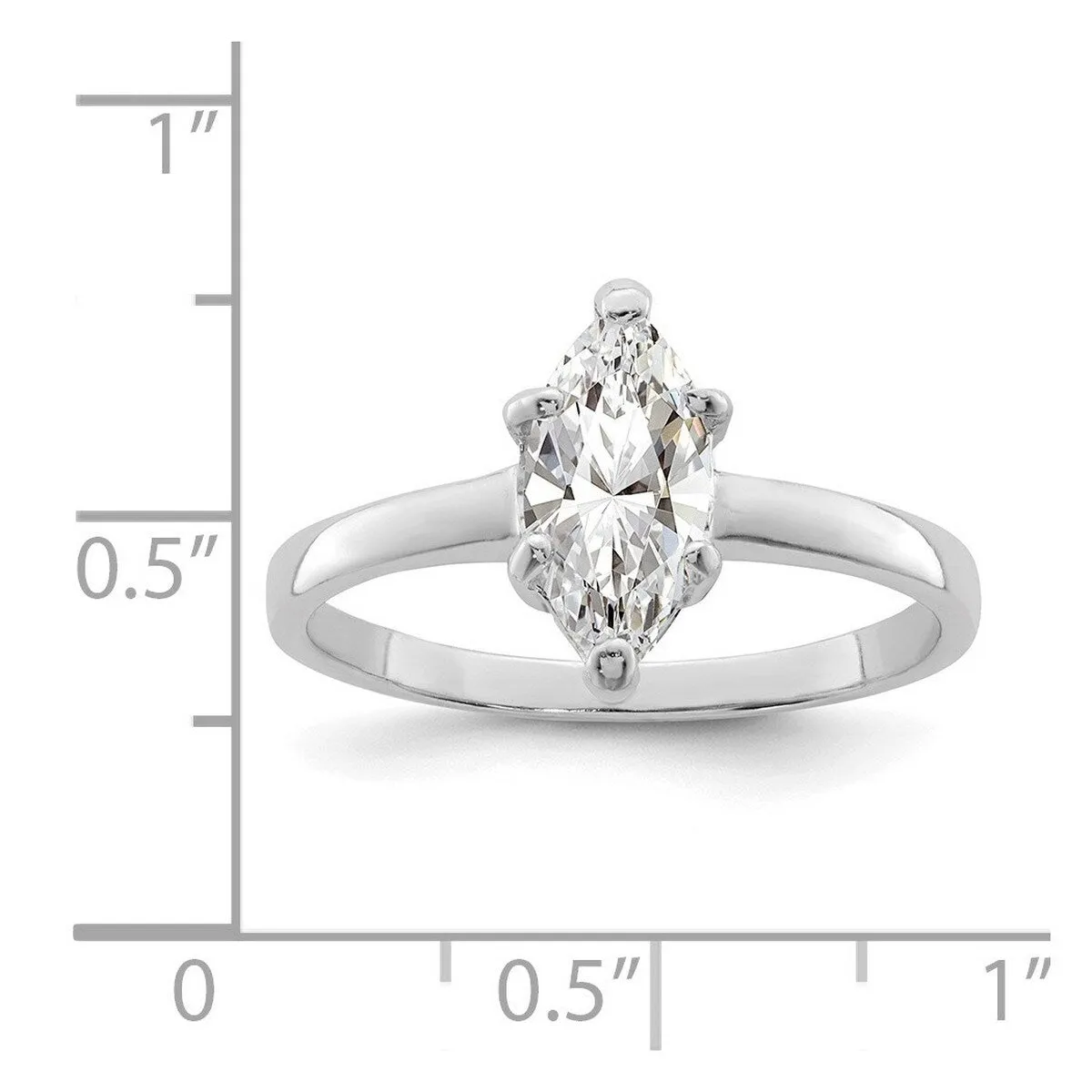 Curata 925 Sterling Silver Solitaire 8X4mm Marquise Cubic Zirconia Ring sold by Zulily product image thumbnail 2