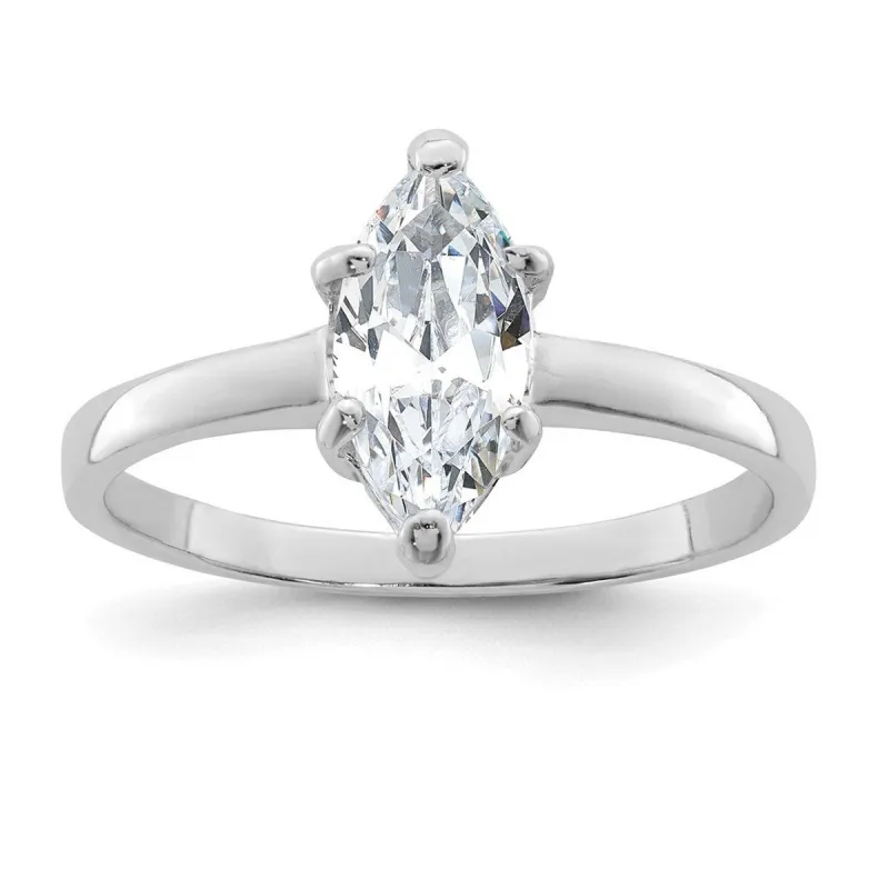 Curata 925 Sterling Silver Solitaire 8X4mm Marquise Cubic Zirconia Ring sold by Zulily