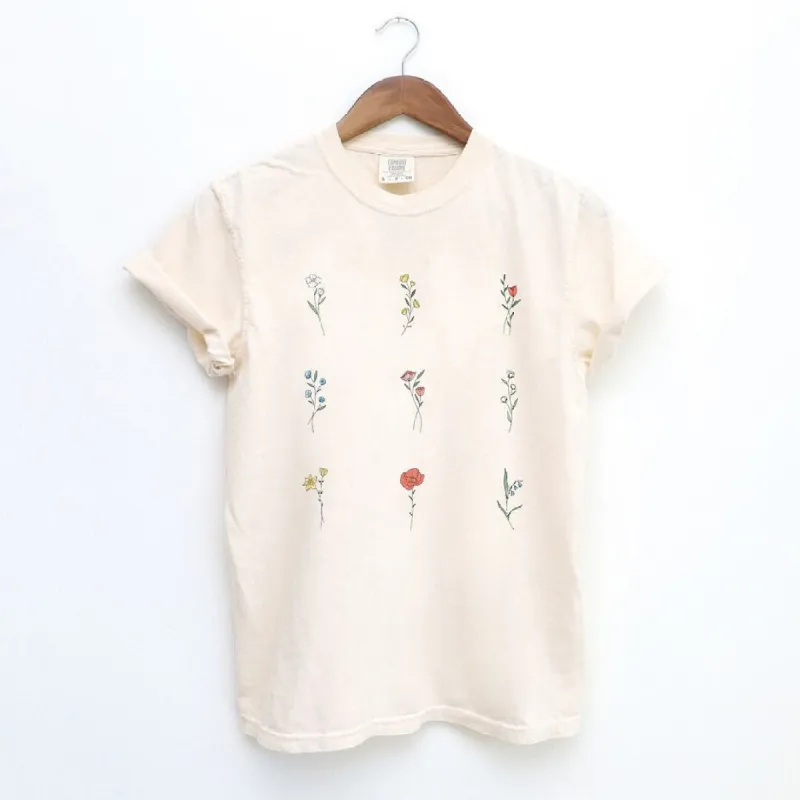 Wildflower Flower Chart Garment Dyed Tee sold by Zulily