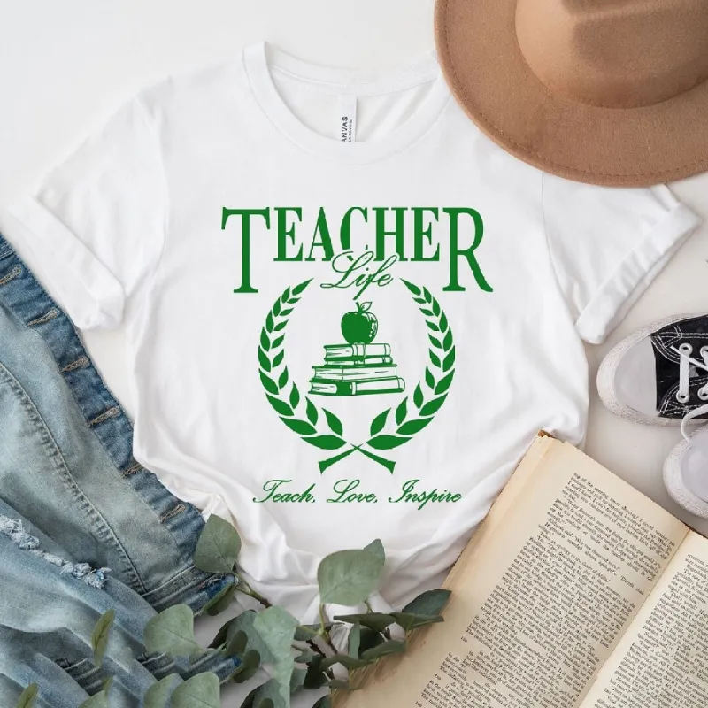 Teacher Life Books Short Sleeve Crewnneck Tee sold by Zulily