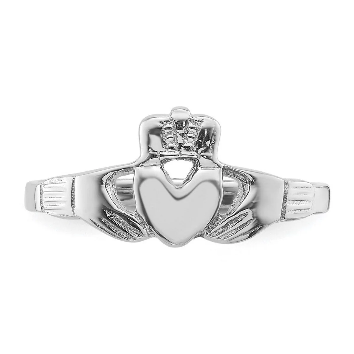 Curata 925 Sterling Silver Rhodium Plated Irish Claddagh Celtict Ring sold by Zulily product image thumbnail 5