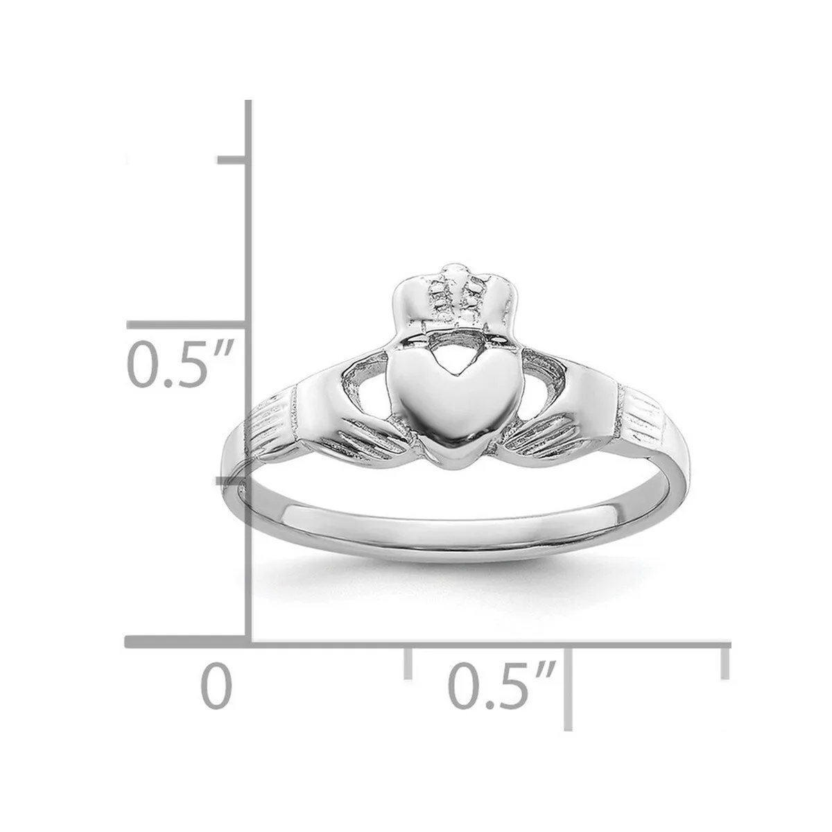 Curata 925 Sterling Silver Rhodium Plated Irish Claddagh Celtict Ring sold by Zulily product image thumbnail 2