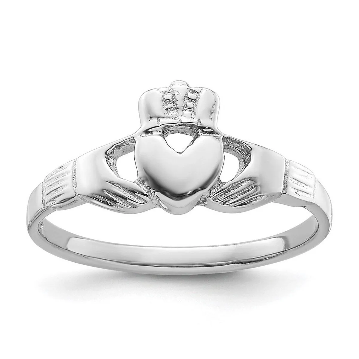 Curata 925 Sterling Silver Rhodium Plated Irish Claddagh Celtict Ring sold by Zulily