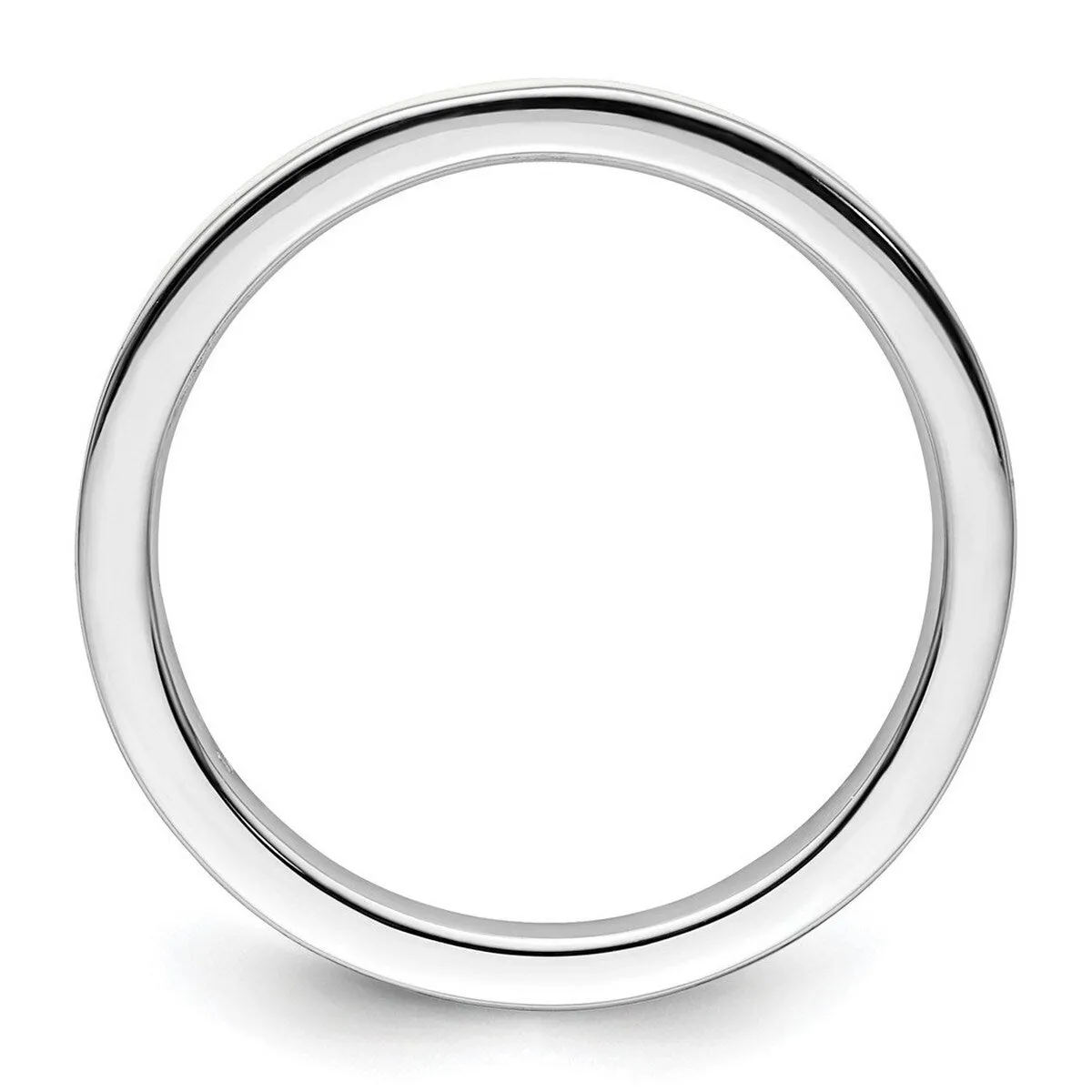 Curata 925 Sterling Silver Polished 2.25mm White Enameled Thin Band Ring sold by Zulily product image thumbnail 3
