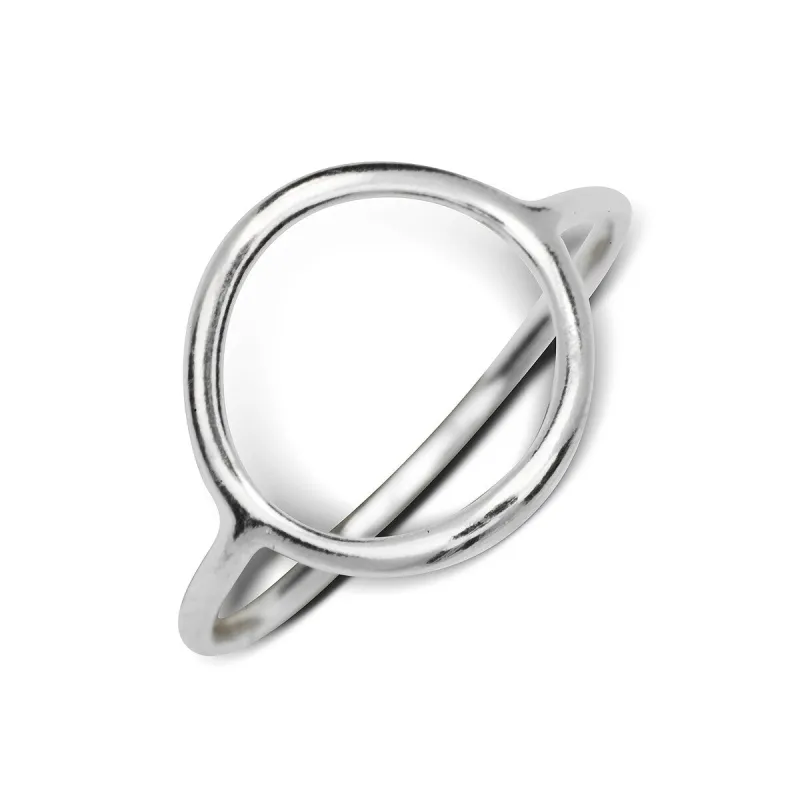 Curata Sterling Silver Small Bohemian Open Circle Ring - White sold by Zulily