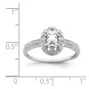 Curata 925 Sterling Silver Oval White Topaz and Diamond Art Deco Engagement Ring sold by Zulily