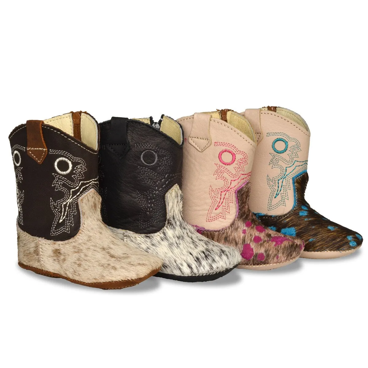 RedHawk Boot Co. Little Cowpokes Square Toe Booties in Black Speckled sold by Zulily product image thumbnail 4