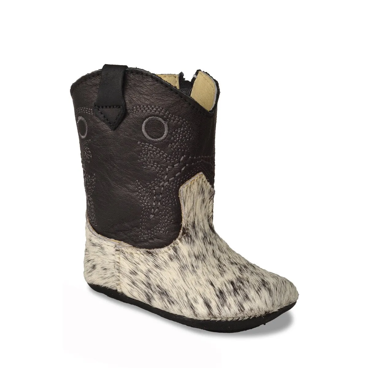 RedHawk Boot Co. Little Cowpokes Square Toe Booties in Black Speckled sold by Zulily