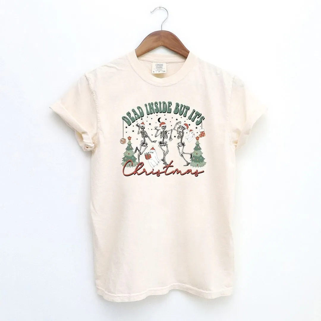 Dead Inside Christmas Skeleton Garment Dyed Tee sold by Zulily product image thumbnail 2