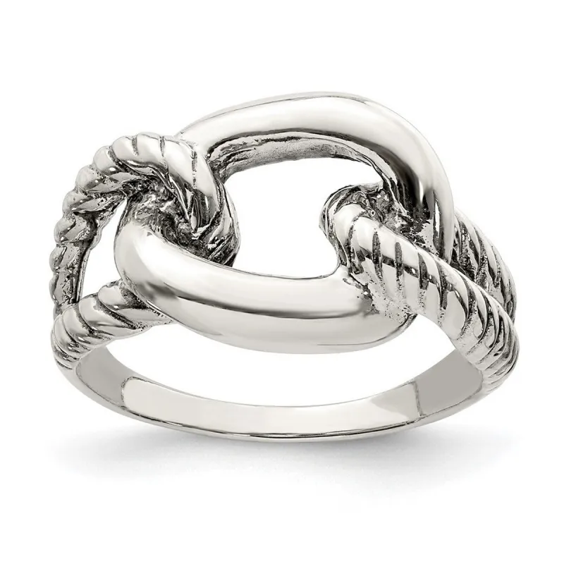 Curata 925 Sterling Silver Antiqued Rope Knot Ring sold by Zulily