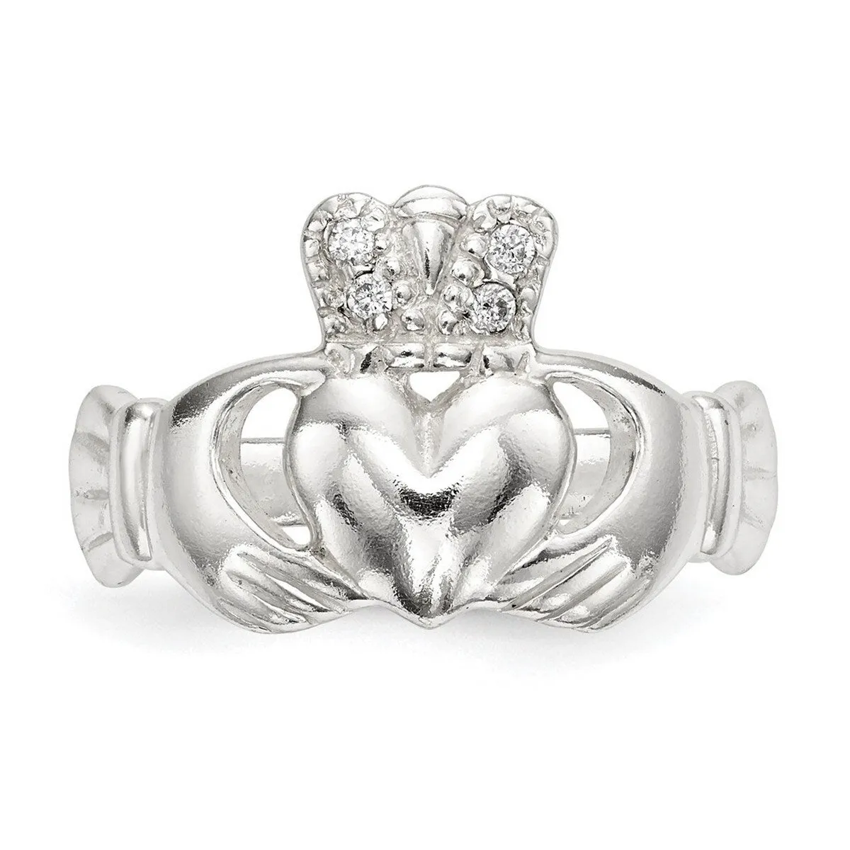 Curata 925 Sterling Silver Cubic Zirconia Irish Claddagh Celtic Ring sold by Zulily product image thumbnail 4