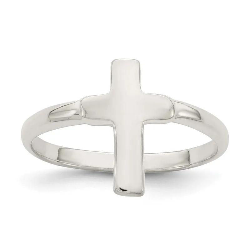 Curata 925 Sterling Silver Polished Vertical Cross Ring sold by Zulily