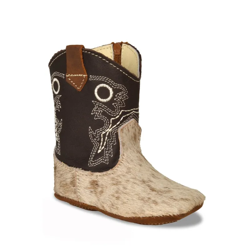 RedHawk Boot Co. Little Cowpokes Square Toe Booties in Camel Speckled sold by Zulily