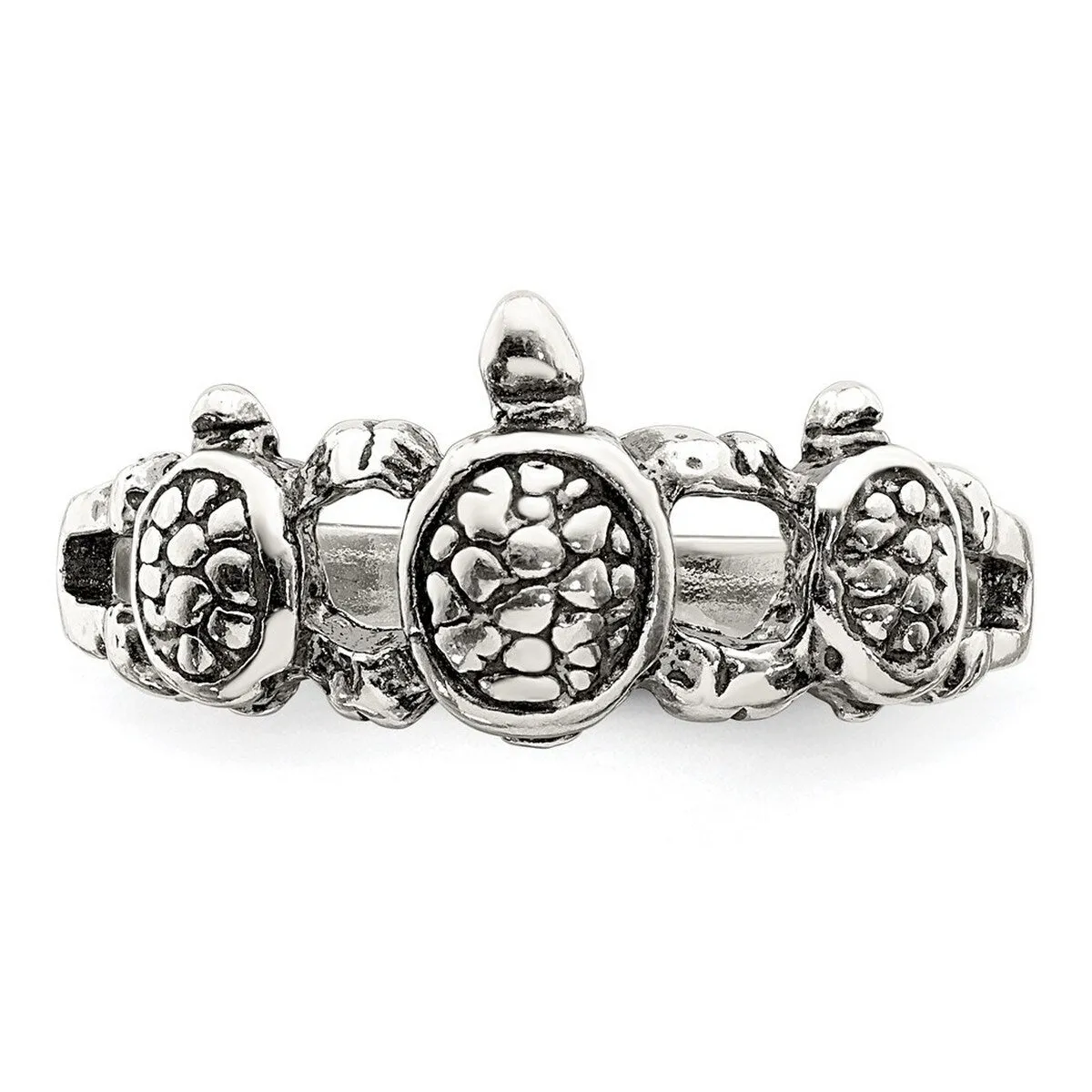 Curata 925 Sterling Silver Antiqued Triple Turtle Band Ring sold by Zulily product image thumbnail 5