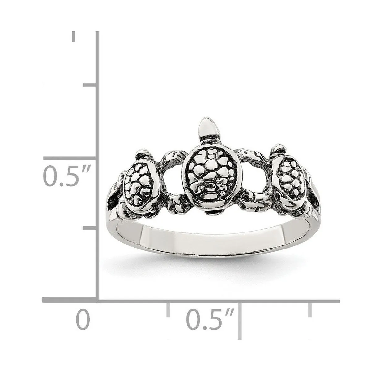 Curata 925 Sterling Silver Antiqued Triple Turtle Band Ring sold by Zulily product image thumbnail 2
