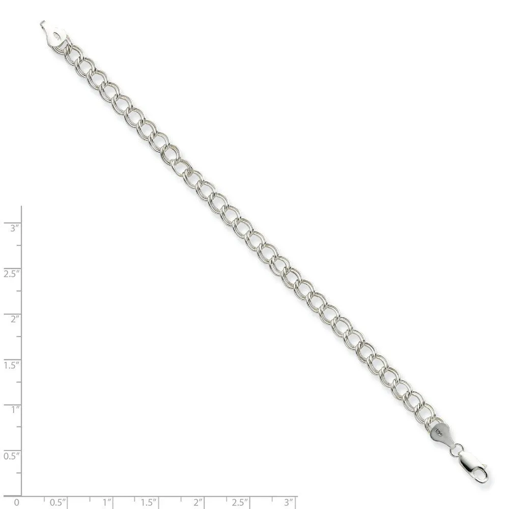 Curata 925 Sterling Silver 6mm Double Link Charm Bracelet Options: 5.5" 7" 8" 8.25" sold by Zulily product image thumbnail 2