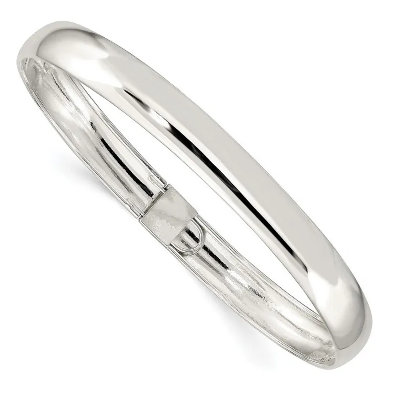Curata 925 Sterling Silver Polished 8mm Hinged Flexible Bangle Bracelet sold by Zulily