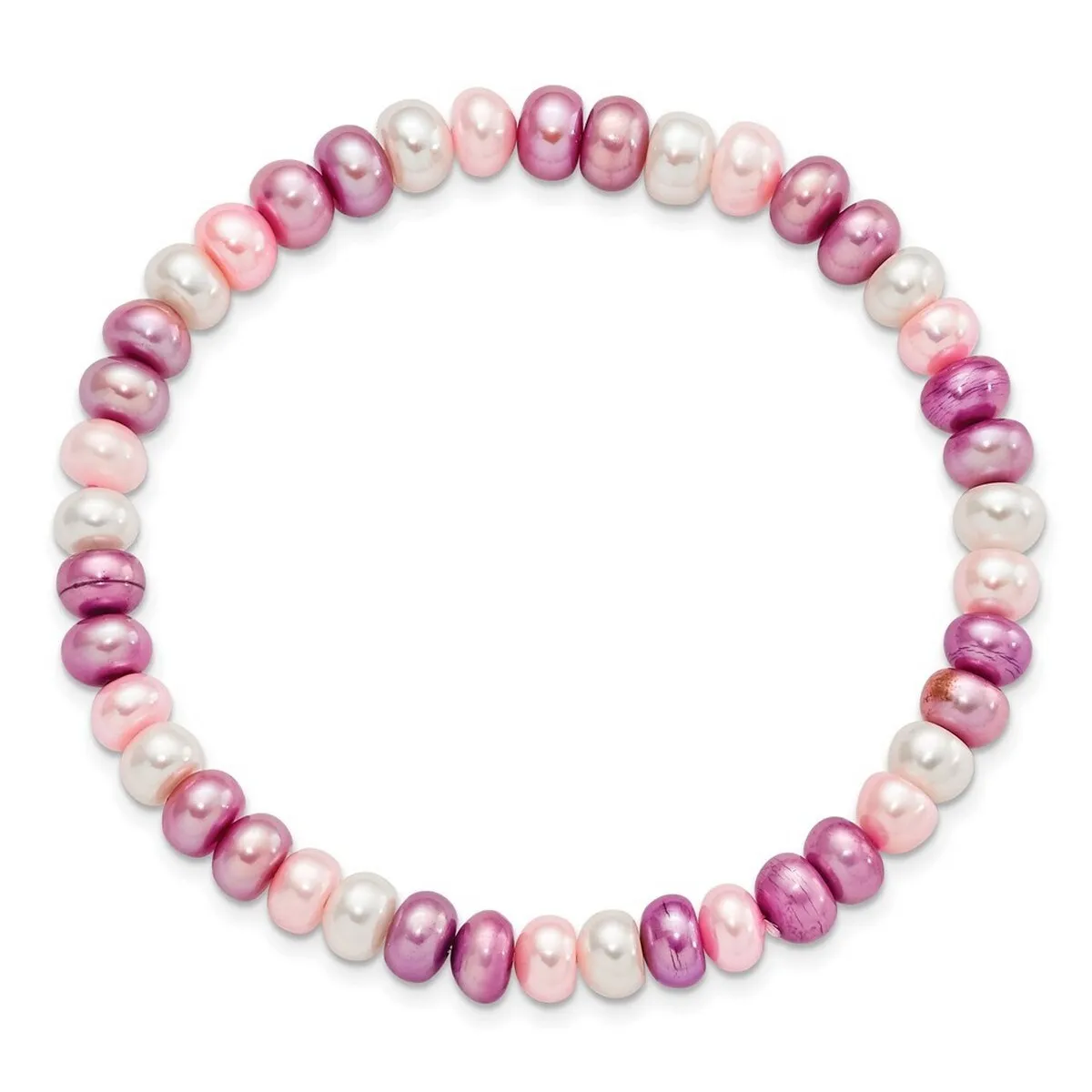 Curata Multi-Colored Cultured 6-7mm Pearl White Lavender Rose Stretch Bracelet sold by Zulily product image thumbnail 4