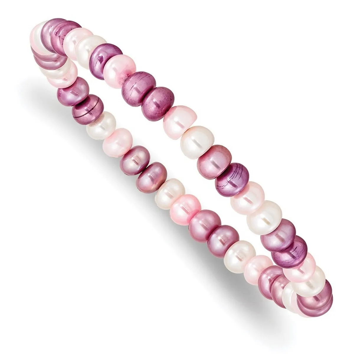 Curata Multi-Colored Cultured 6-7mm Pearl White Lavender Rose Stretch Bracelet sold by Zulily