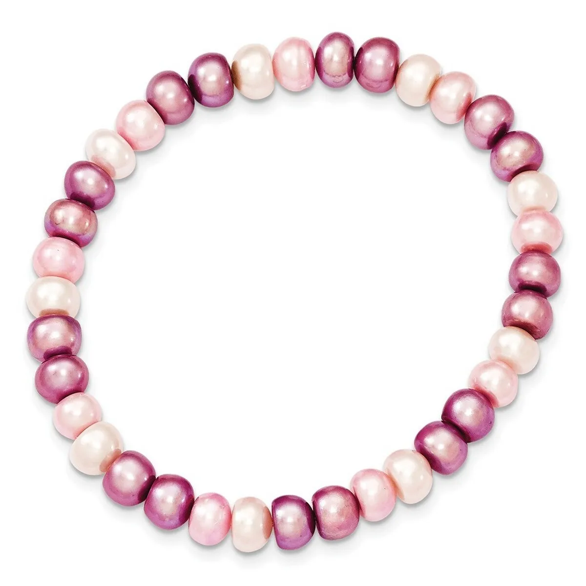 Curata Multi-Colored Cultured 6-7mm Pearl White Lavender Rose Stretch Bracelet sold by Zulily product image thumbnail 3