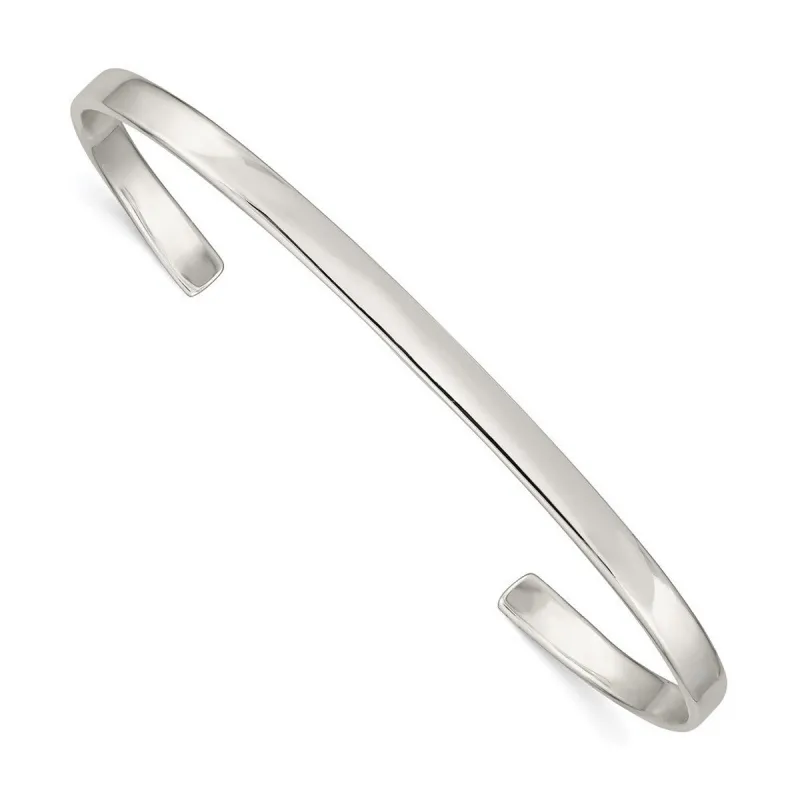 Curata 925 Sterling Silver 3mm Thin Polished Bar Cuff Bangle Bracelet sold by Zulily