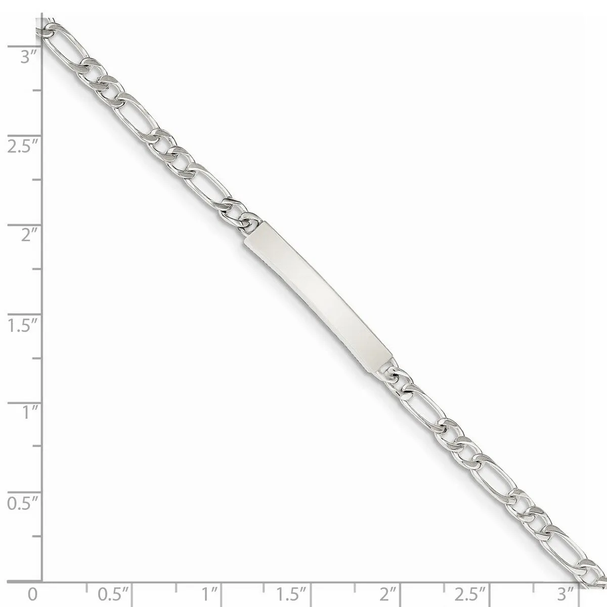 Curata 925 Sterling Silver 7" Polished Engraveable Figaro ID Lobster Claw Bracelet sold by Zulily product image thumbnail 2