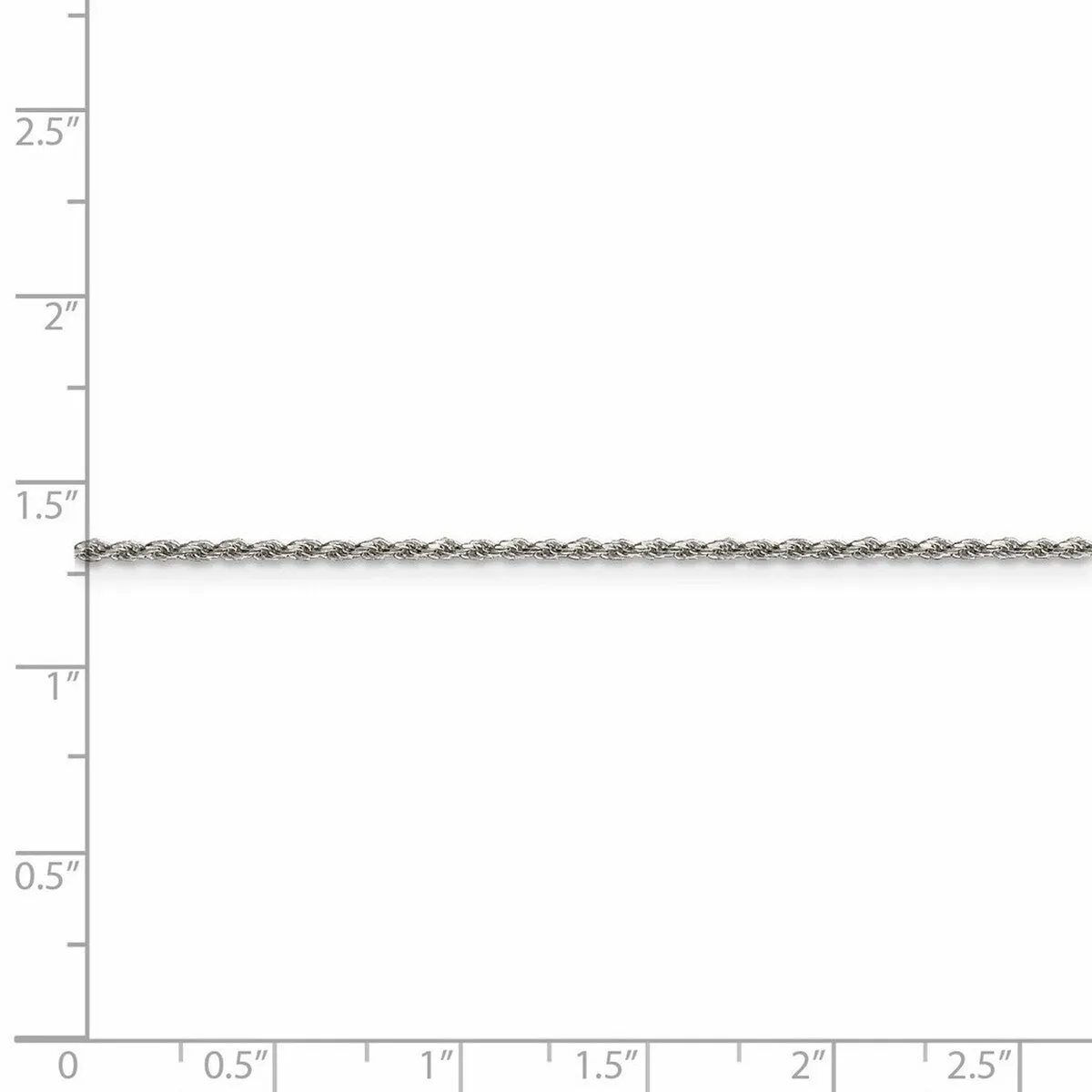 Curata 925 Sterling Silver 1.5mm Sparkle Cut Rope Chain Options: 16 18 20 22 24 26 28 30 36 sold by Zulily product image thumbnail 2
