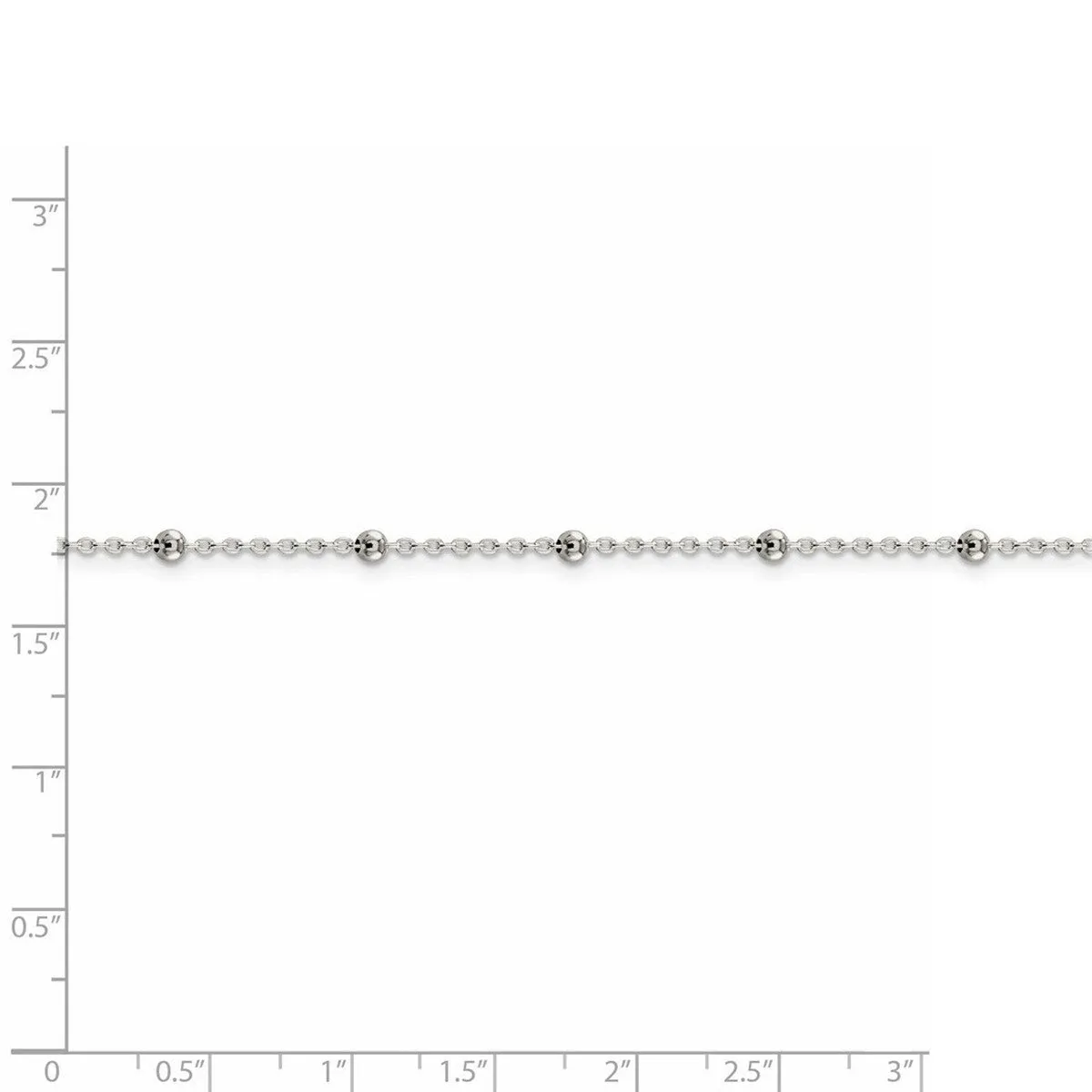 Curata 925 Sterling Silver Polished 1mm Beaded Chain Necklace Options: 16 18 20 24 sold by Zulily product image thumbnail 2