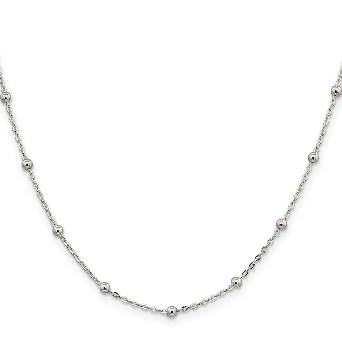 Curata 925 Sterling Silver Polished 1mm Beaded Chain Necklace Options: 16 18 20 24 sold by Zulily product image thumbnail 3