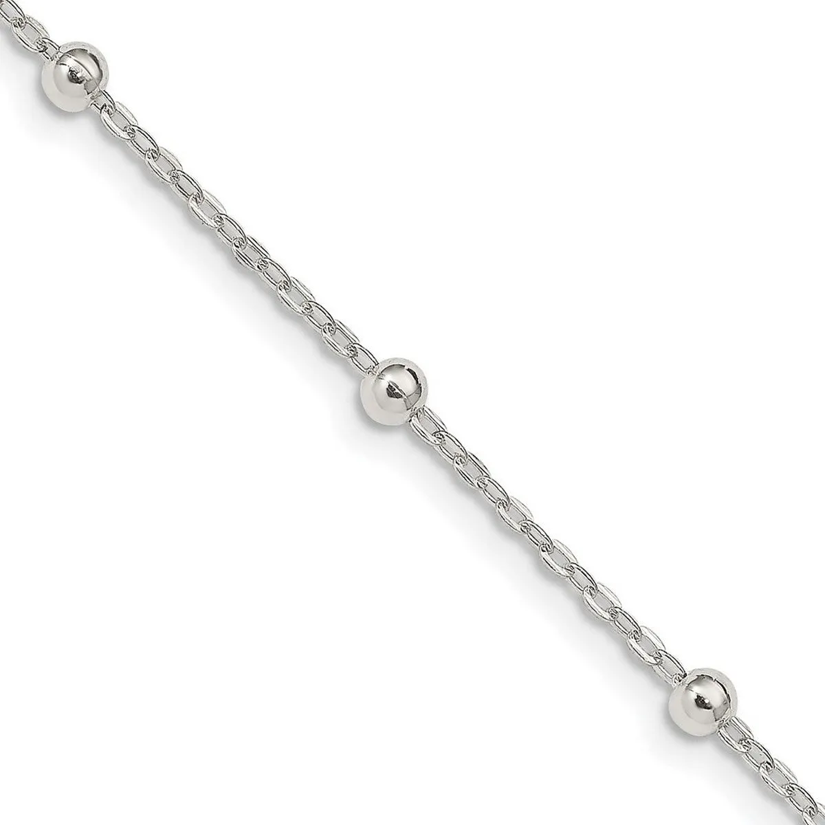 Curata 925 Sterling Silver Polished 1mm Beaded Chain Necklace Options: 16 18 20 24 sold by Zulily