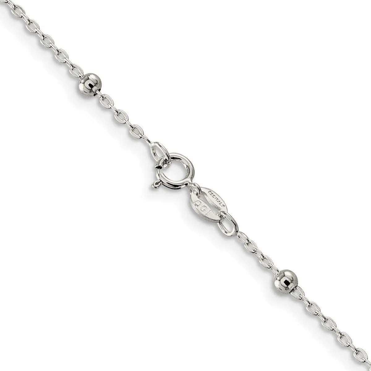 Curata 925 Sterling Silver Polished 1mm Beaded Chain Necklace Options: 16 18 20 24 sold by Zulily product image thumbnail 4