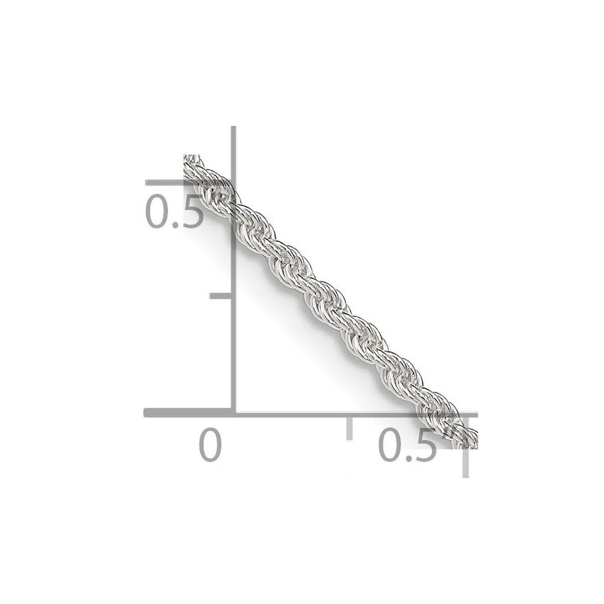 Curata 925 Sterling Silver 1.8mm Rope Chain Necklace Options: 16 18 20 22 24 30 sold by Zulily product image thumbnail 2