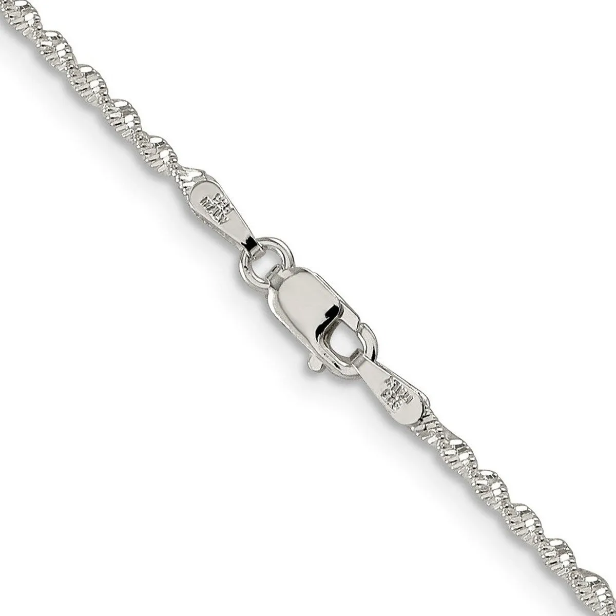 Curata 925 Sterling Silver 1.65mm Twisted Herringbone Chain Necklace Options: 16 18 20 24 30 sold by Zulily product image thumbnail 3