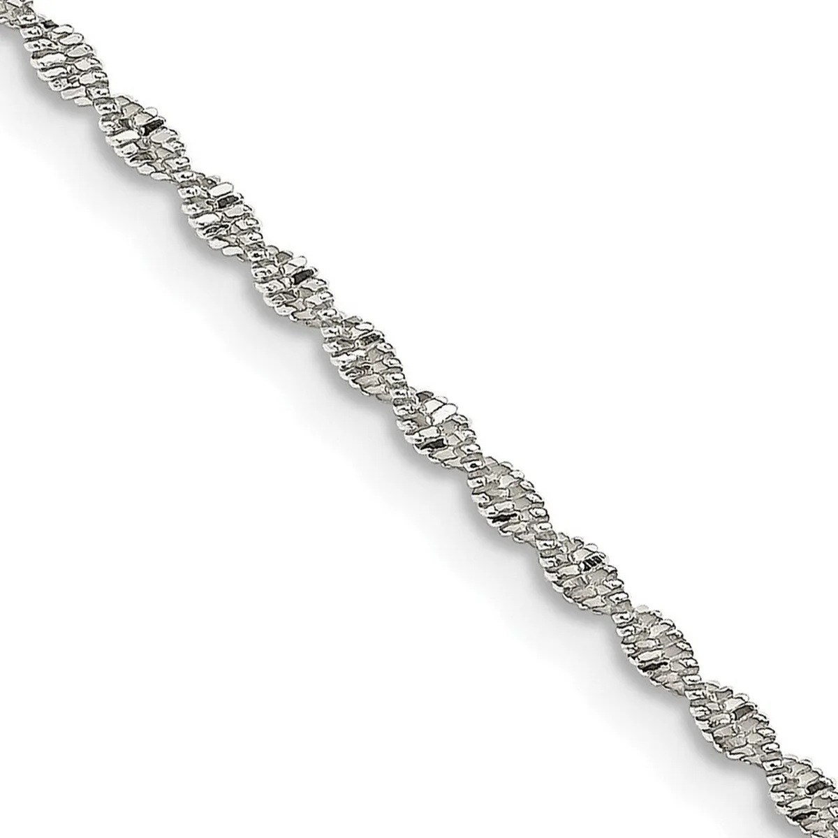 Curata 925 Sterling Silver 1.65mm Twisted Herringbone Chain Necklace Options: 16 18 20 24 30 sold by Zulily product image thumbnail 5