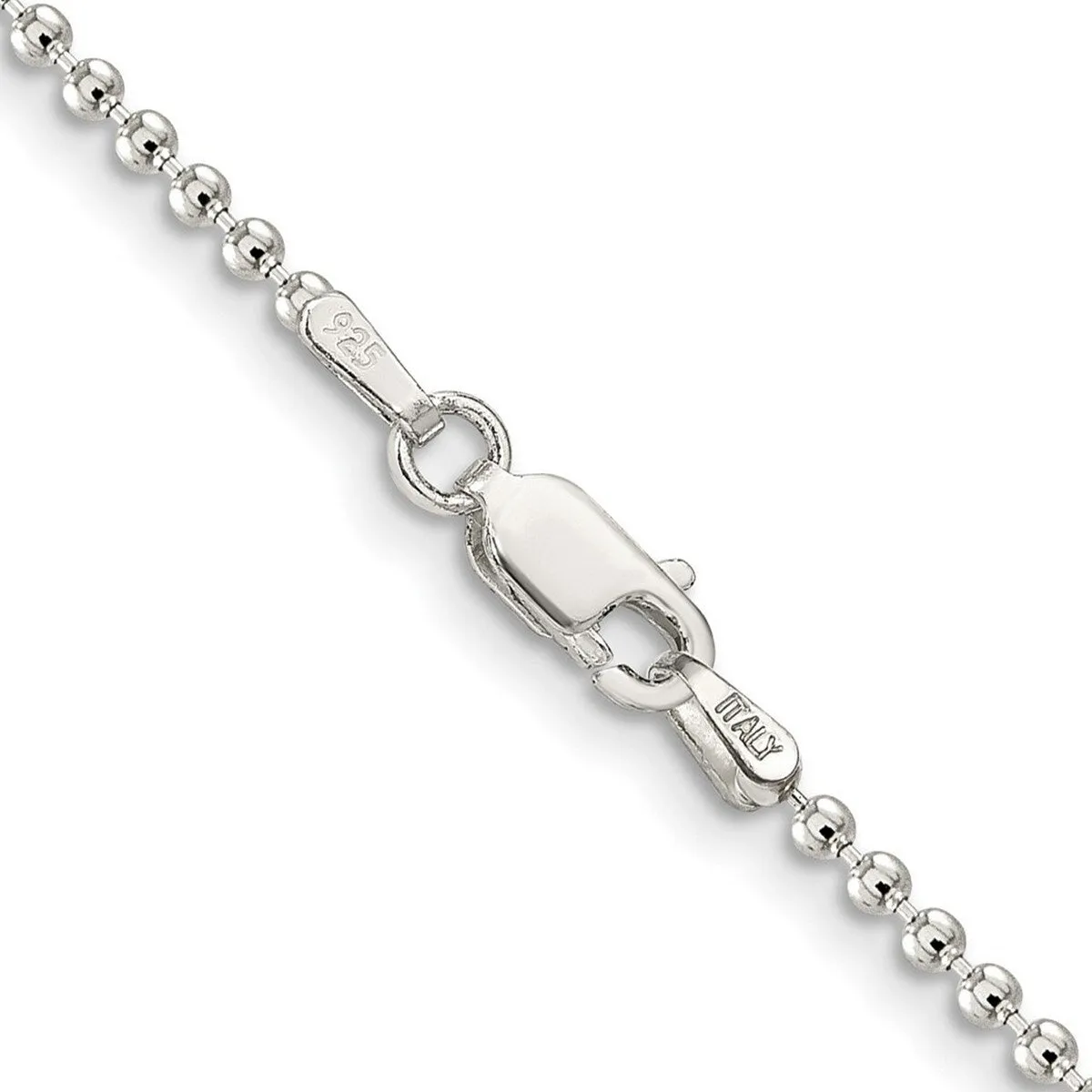 Curata 925 Sterling Silver 2mm Beaded Necklace Options: 16 18 20 24 sold by Zulily product image thumbnail 4