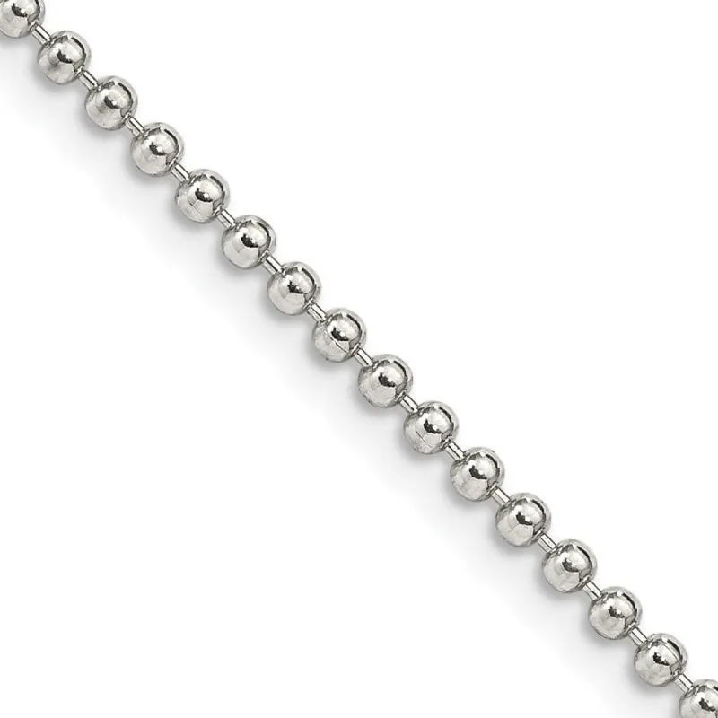 Curata 925 Sterling Silver 2mm Beaded Necklace Options: 16 18 20 24 sold by Zulily