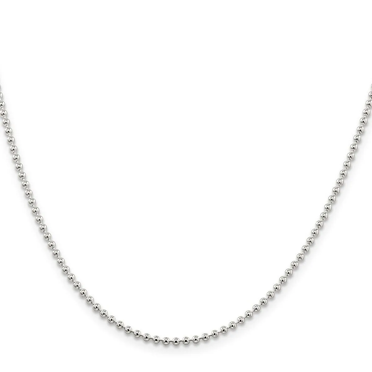 Curata 925 Sterling Silver 2mm Beaded Necklace Options: 16 18 20 24 sold by Zulily product image thumbnail 3
