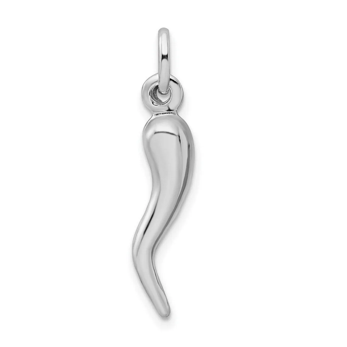 Curata 925 Sterling Silver 6mmx30mm Italian Polished Rhodium Horn Good Luck Charm Necklace sold by Zulily product image thumbnail 4