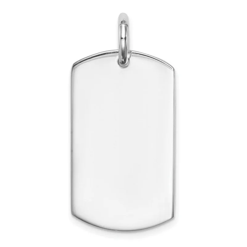 Curata 925 Sterling Silver Mens 18" 33x16mm Engravable Polished Dog Tag Pendant Necklace sold by Zulily