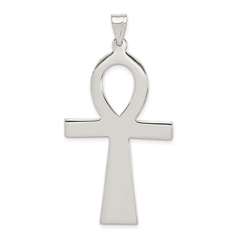 Curata 925 Sterling Silver 18" Mens Large Ankh Cross Pendant Necklace sold by Zulily
